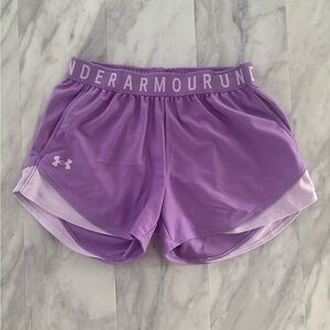 Under Armour Purple Athletic Shorts Moisture-Wicking Elastic Waistband